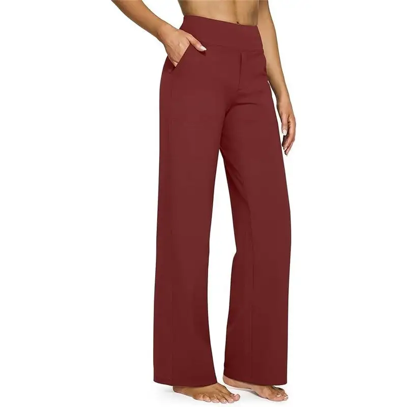 High Waist Straight Leg Loose Fit Pocket Pants