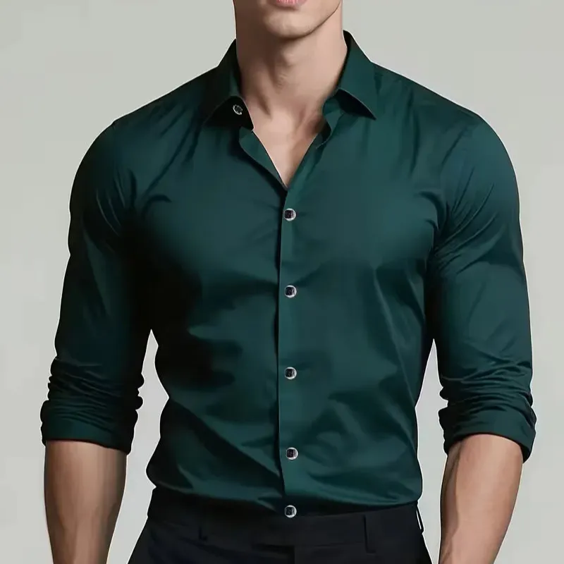 Slim Fit Button Detail Casual Shirt