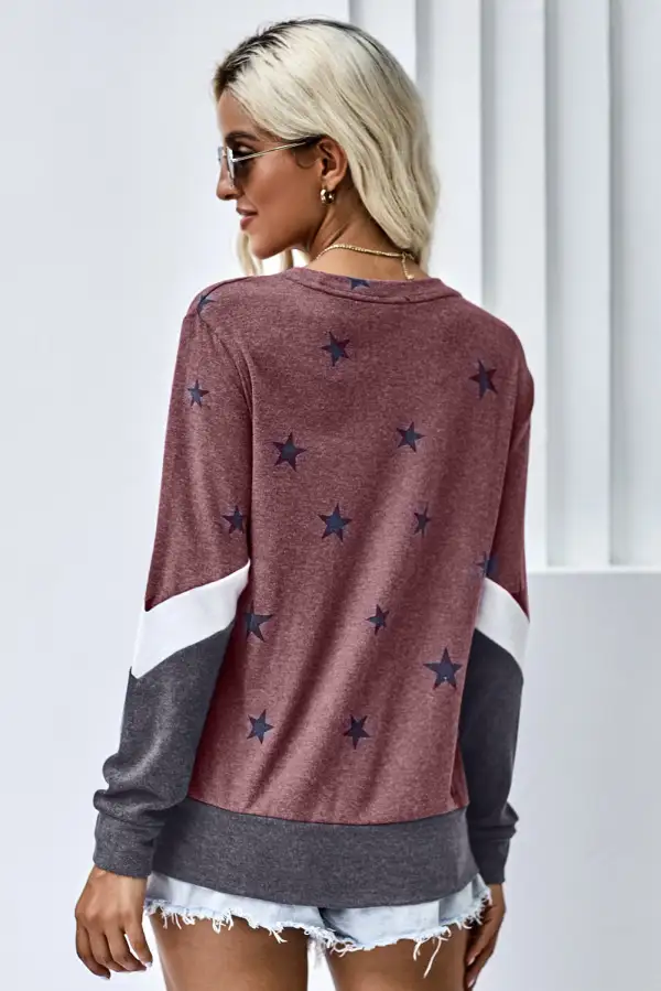 Star Color Block Sweatshirt