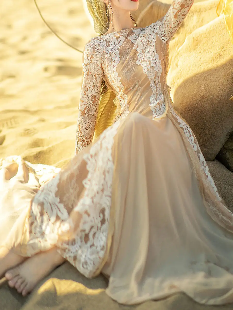 Lace Open Back Swing Swing Dress