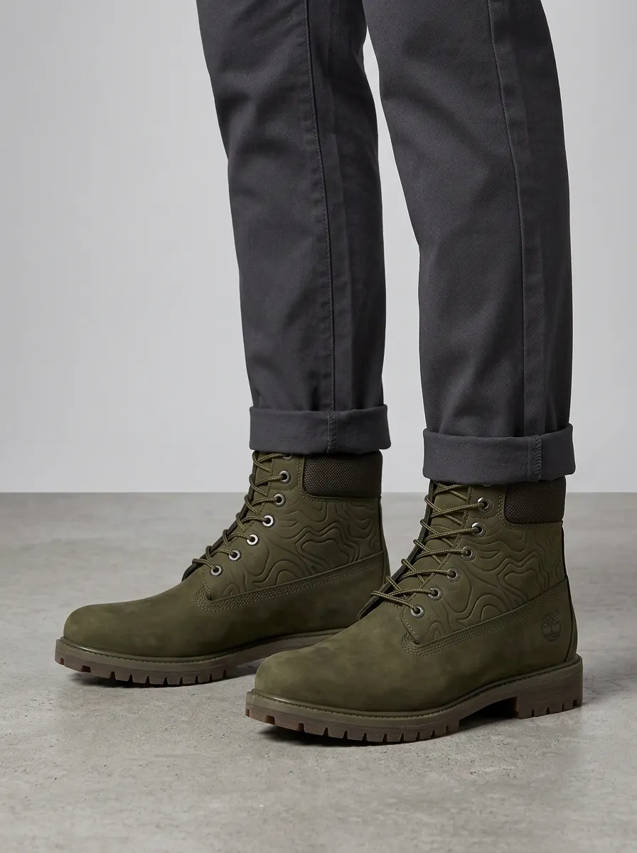 Unisex Outdoor Lover Topographic Print Work Boots