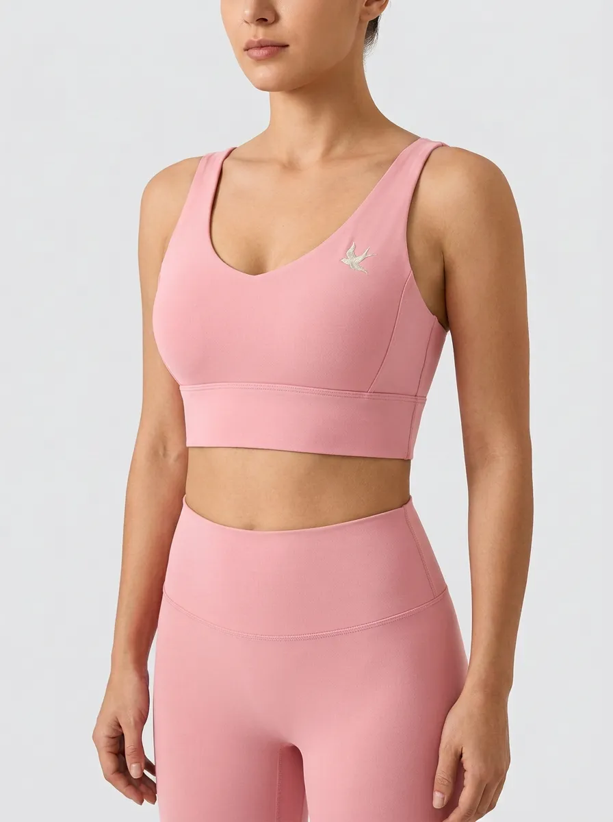 Women's Bird-Embroidered Sports Bra