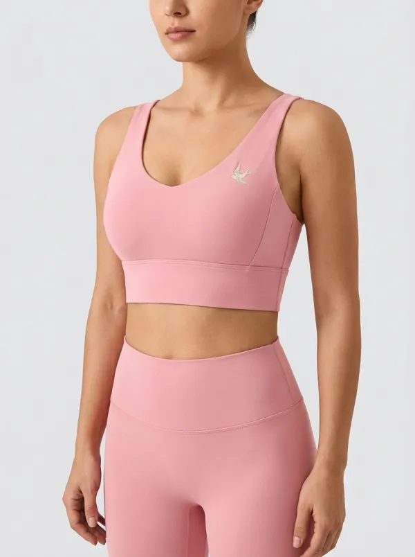Women's Bird-Embroidered Sports Bra