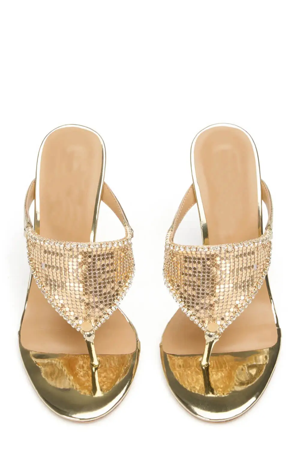 Crystal Embellished Toe Thong Stiletto