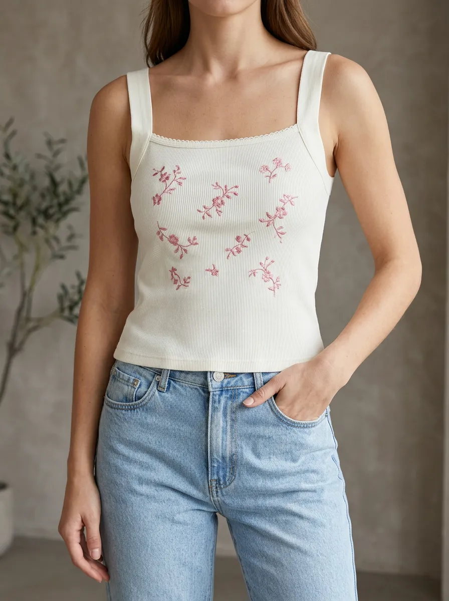Lace Detail Easy Wear Tank Top