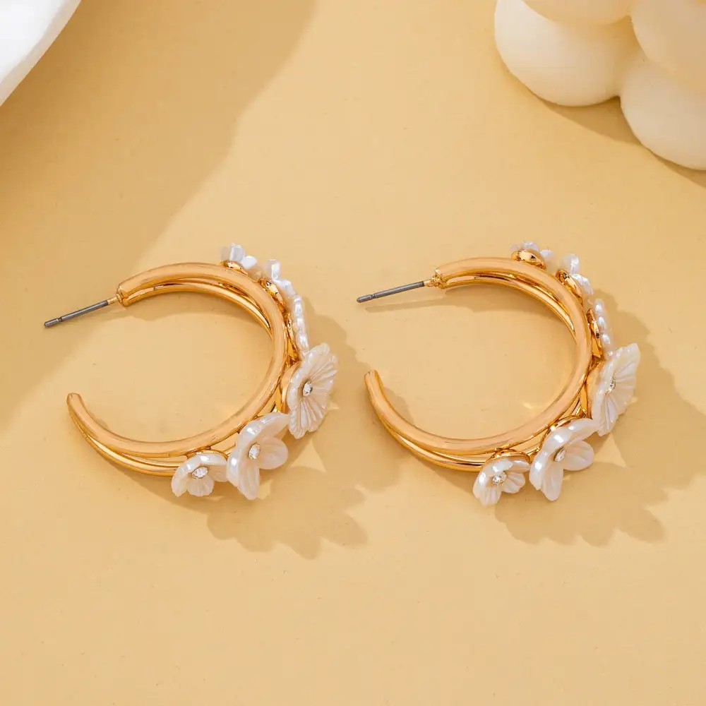 Mother Of Pearl Floral Hoop