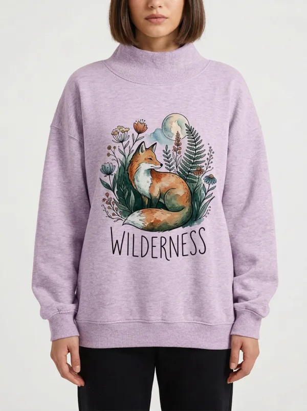 Women's Nature Wilderness Fox Floral Graphic Sweatshirt