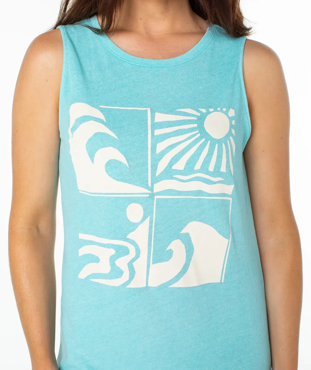 Cartoon-Printed Sleeveless Round-Neck Long Dress