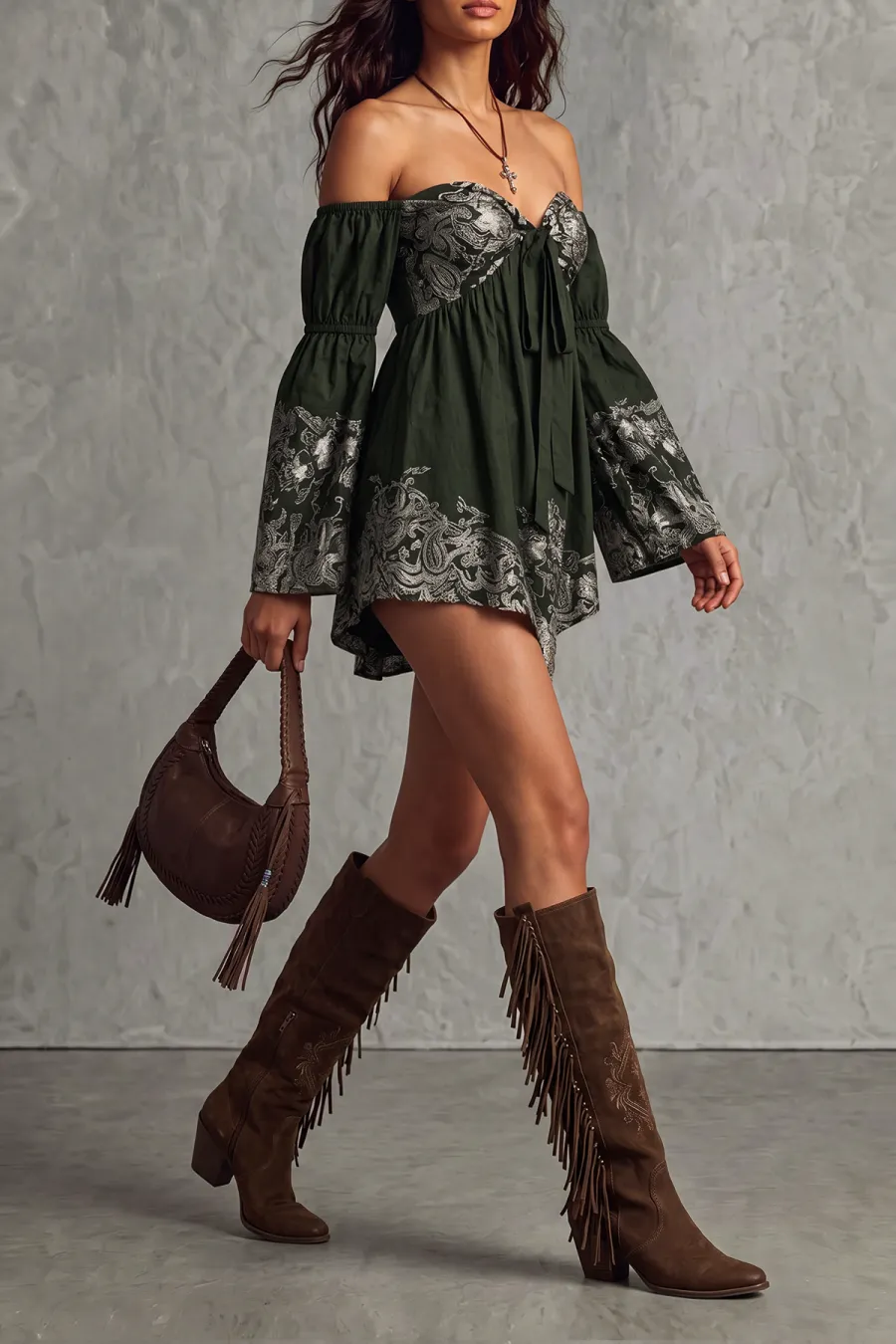 Off Shoulder Floral Mini Dress