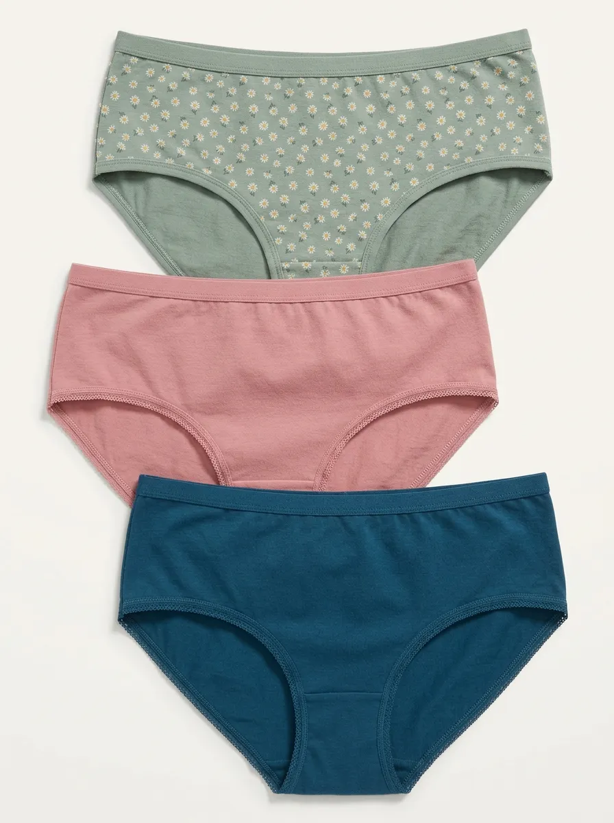 Classic Floral Women's Three-Piece Panty Set