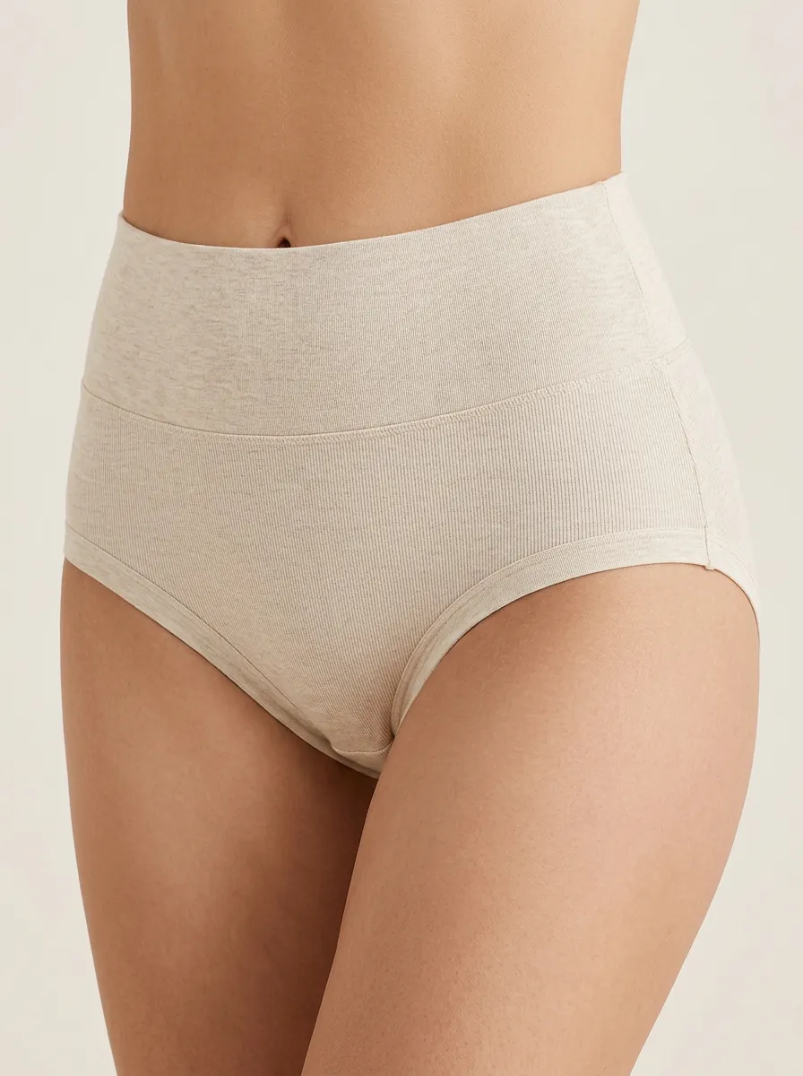 Women's Classic High-Waisted Seamless Ribbed Panties
