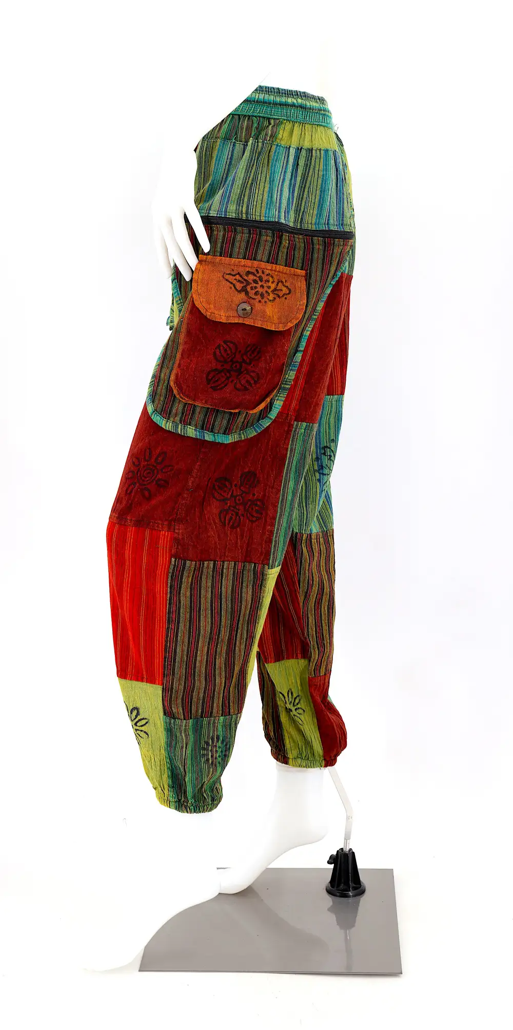Women's Textured Harem Patchwork Festival Pants
