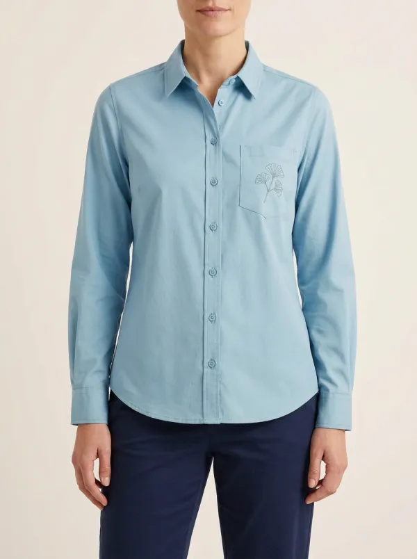 Women's Ginkgo-Pocket Tailored Point-Collar Shirt