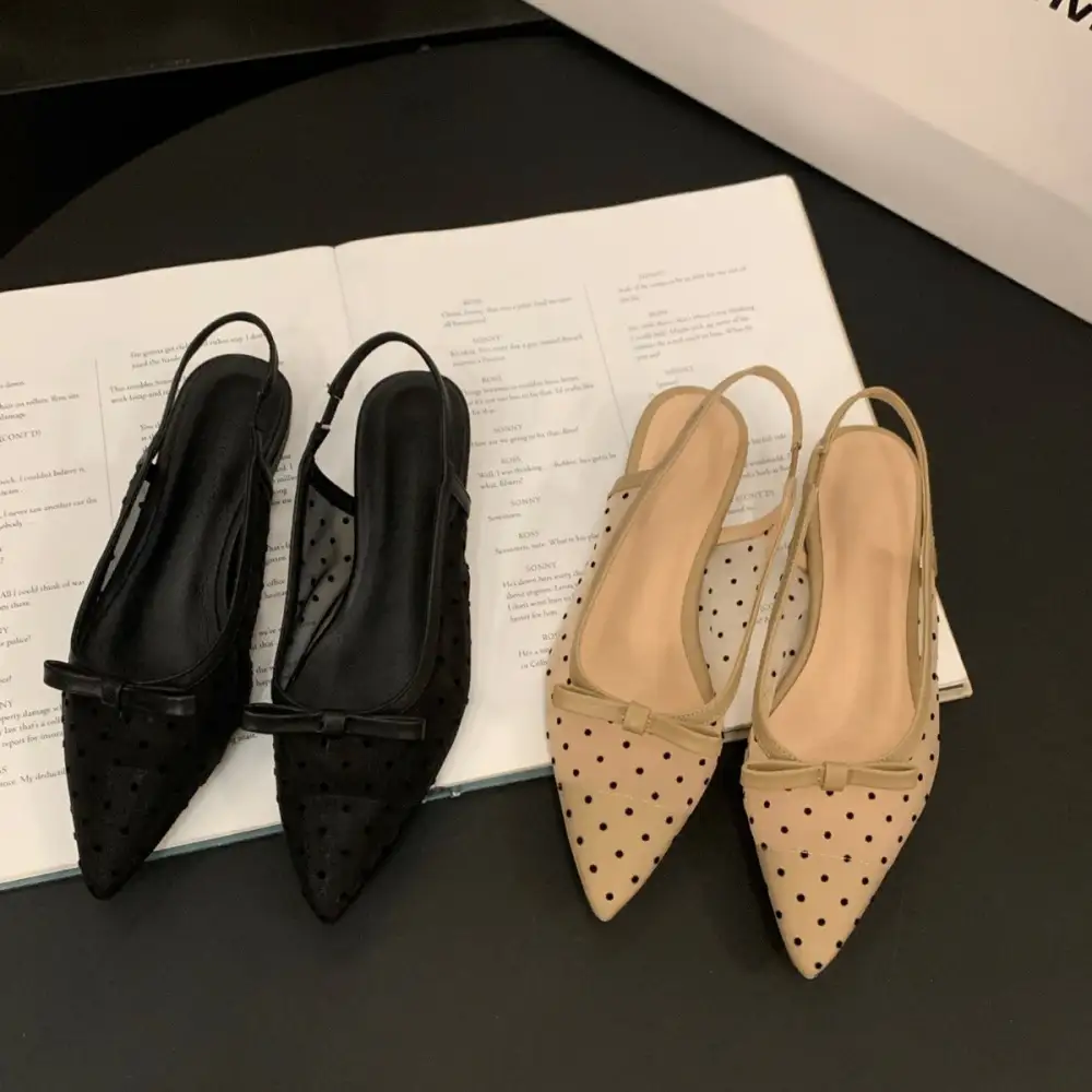 Polished Bow Detail Sandals