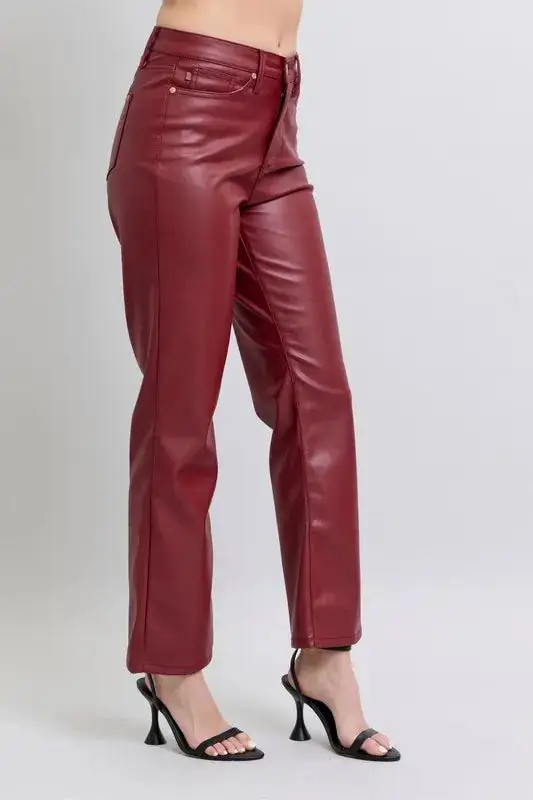 High Waist Faux Leather Pants