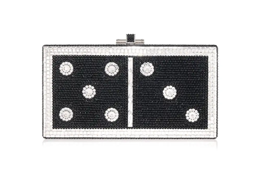 Modern Sleek Rectangle Crystal Clutch