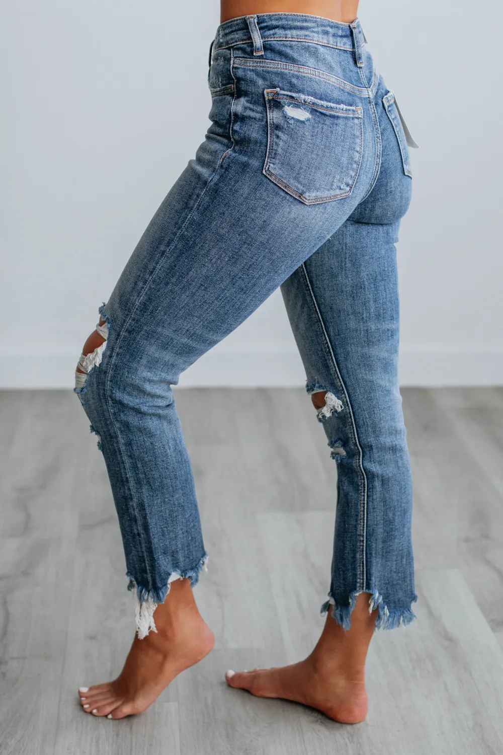 Women's High Rise Cropped Stretch Denim Jeans