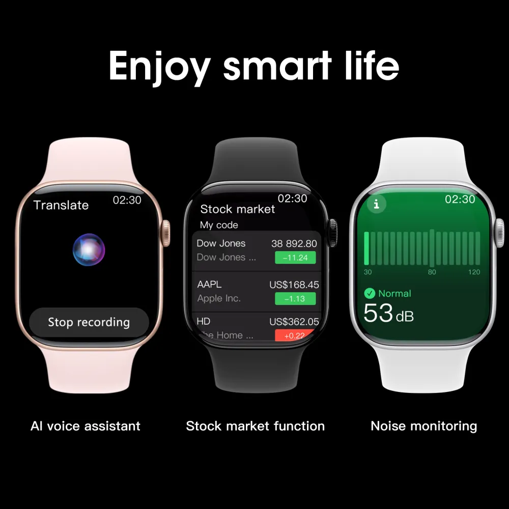 46mm Slim AMOLED Smartwatch | Premium Square Design, AI Assistant, Bluetooth Calls & NFC