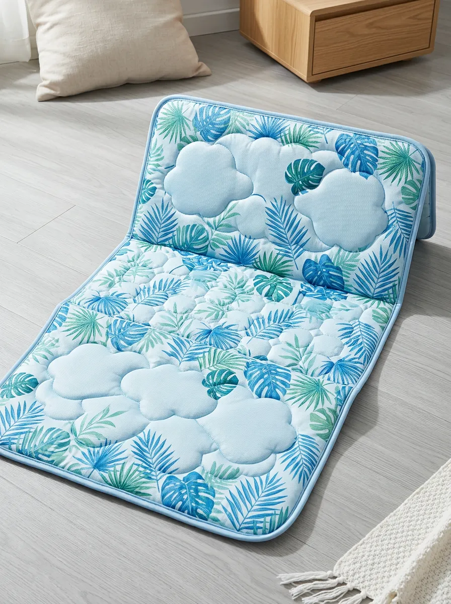 Tropical Leaf Cloud Pattern Pattern Cooling Mat