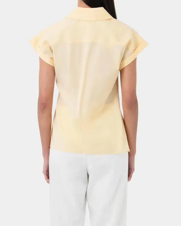 Spread Collar Tie Button Shirt