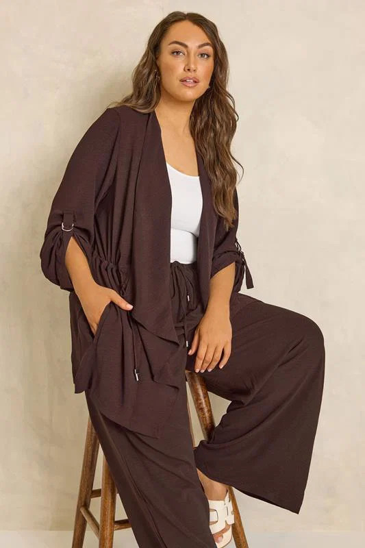 Set Jacket & Trouser Chocolate Brown detail 1