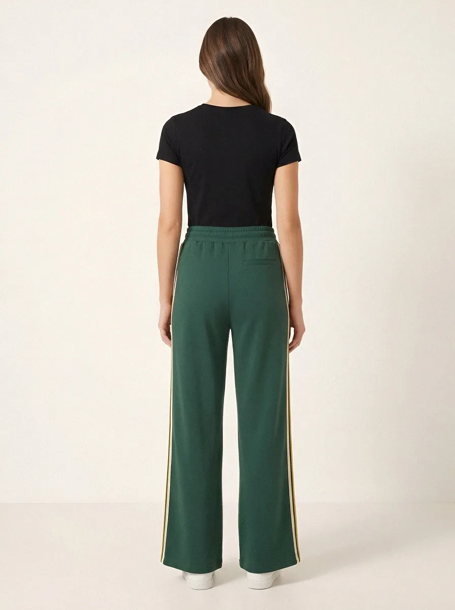 Women's High-Rise Drawstring Side-Pocket Wide-Leg Sweatpants