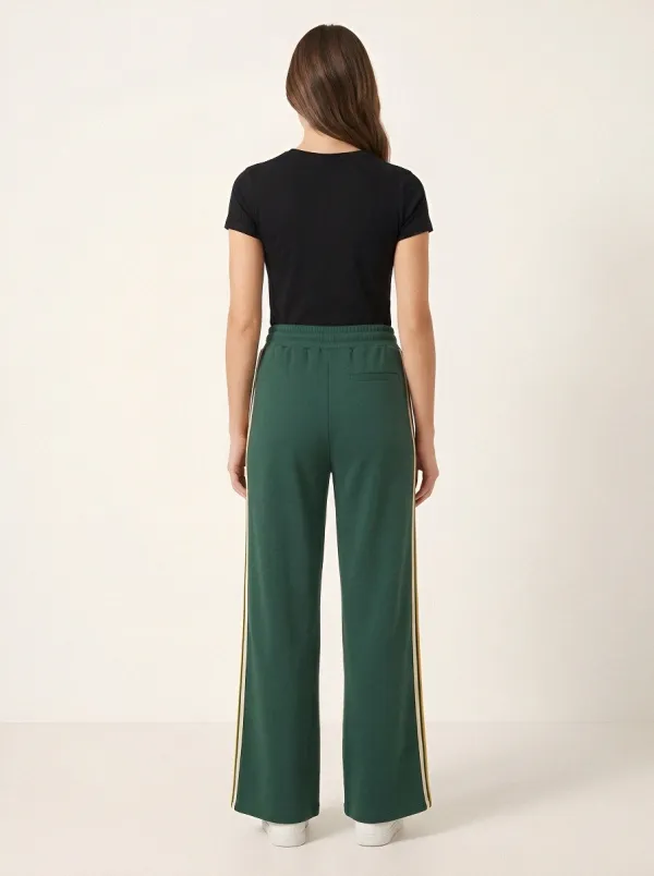 Women's High-Rise Drawstring Side-Pocket Wide-Leg Sweatpants
