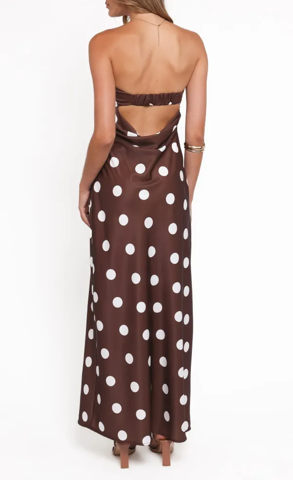 Polka Dot Cut Out Maxi Dress