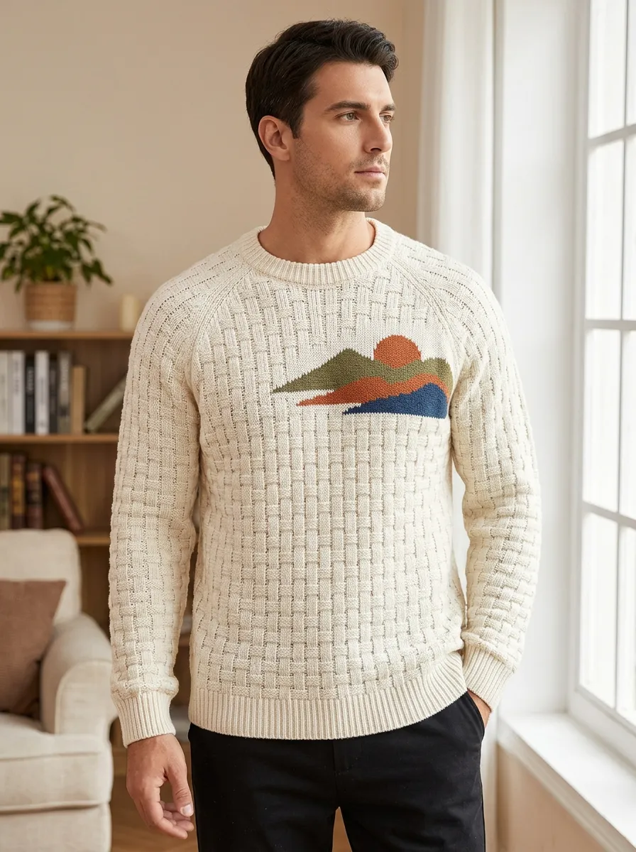 Men's Mountain Sunset Knit Sweater