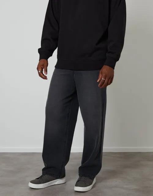 Gray Wash Baggy-Fit Jeans