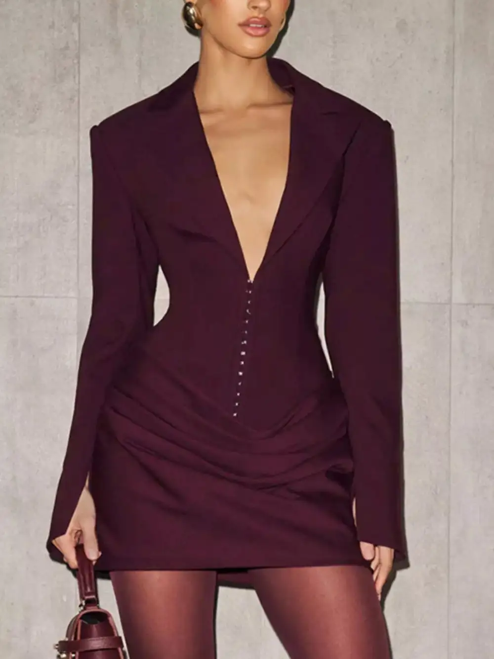 Full Size Blazer- Sleeve Mini Dress Plus Size