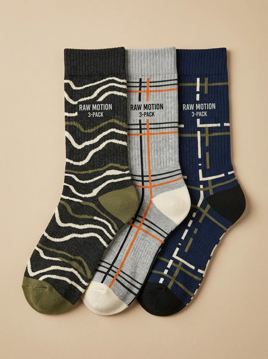Graphic Plaid Geometric Casual Sock Set