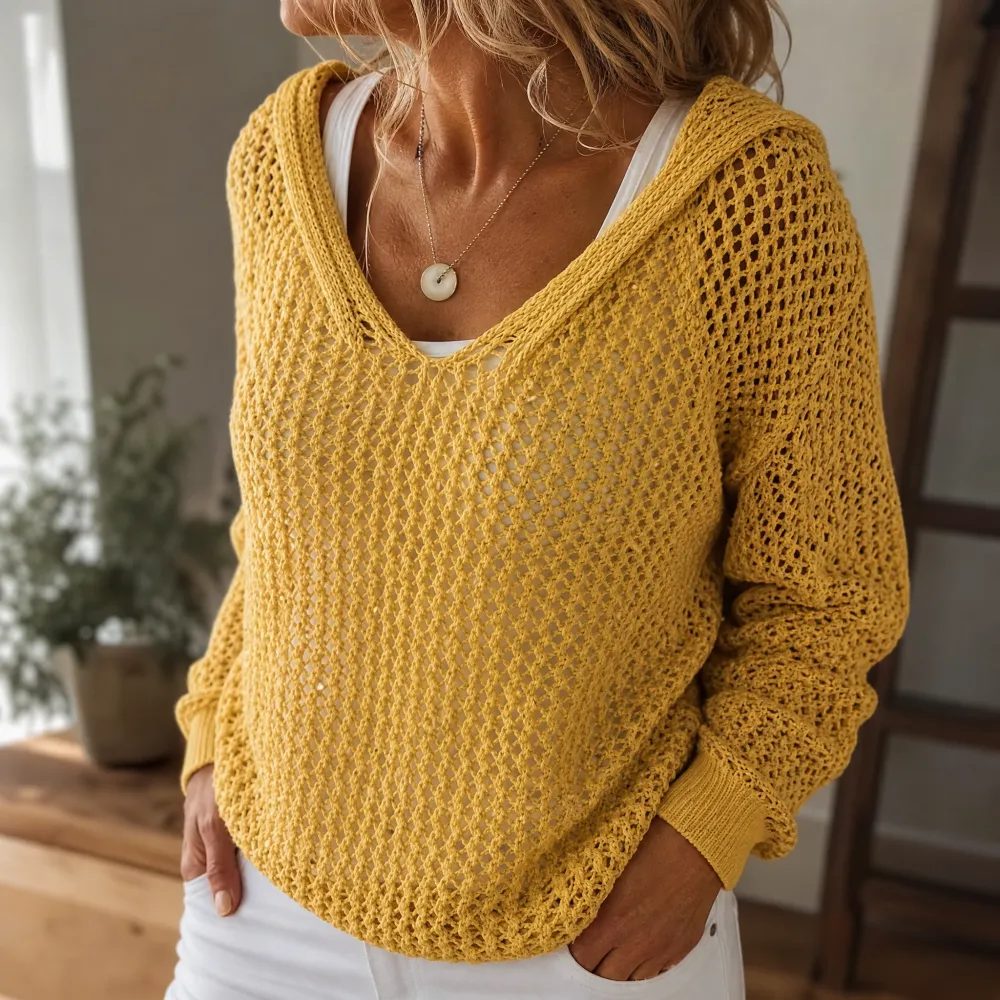 Knit Hooded Layering Pullover