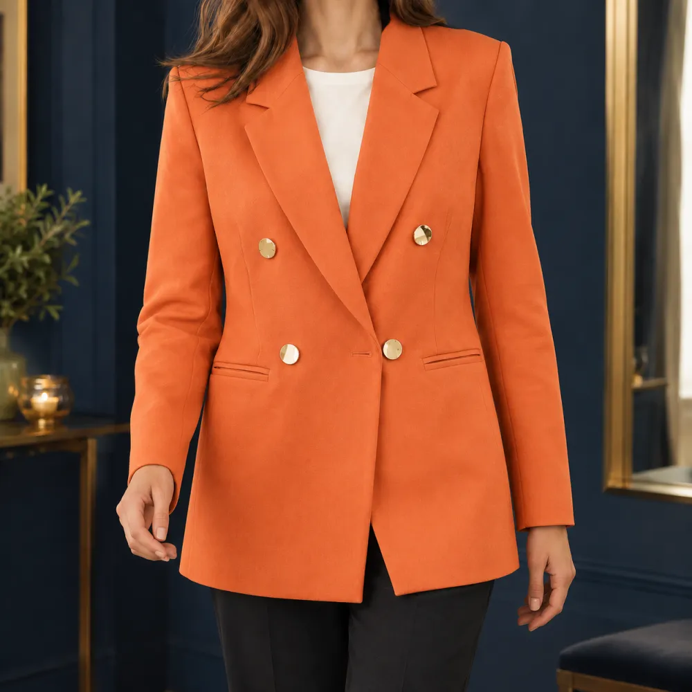 Tailored Double-Breasted Blazer