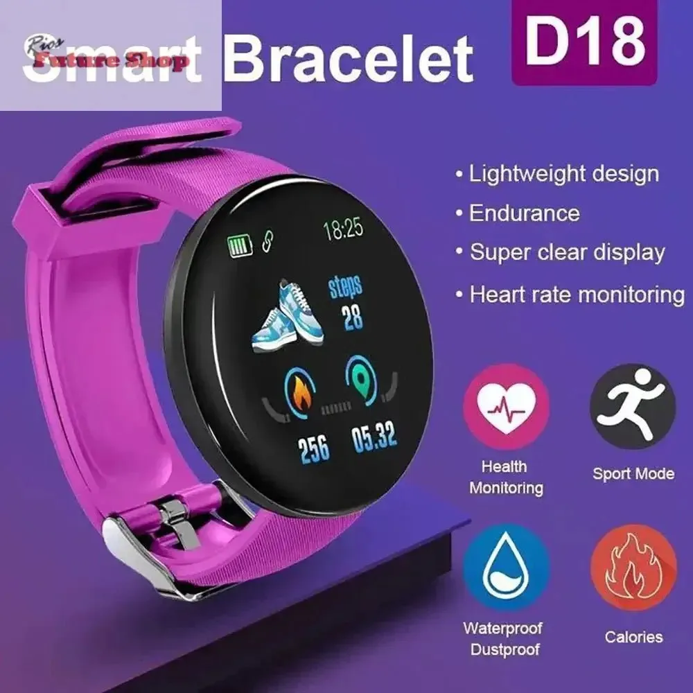 D18 Smartwatch for iOS & Android | Health Monitor | Notifications