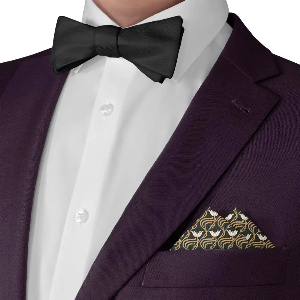Crisp Distinctive Art Deco Floral Pocket Square