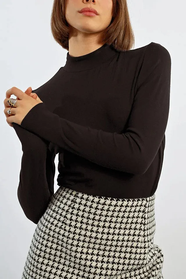 Viscose Blend Mock Neck Sweater