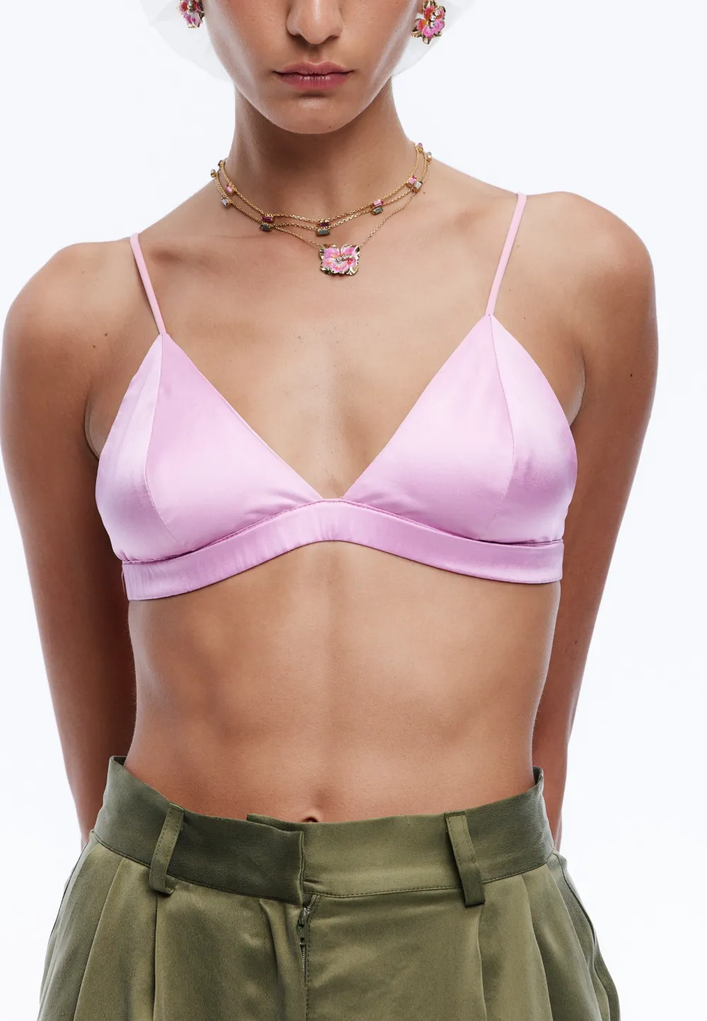 Glossy Stretch Silk Soft Bra