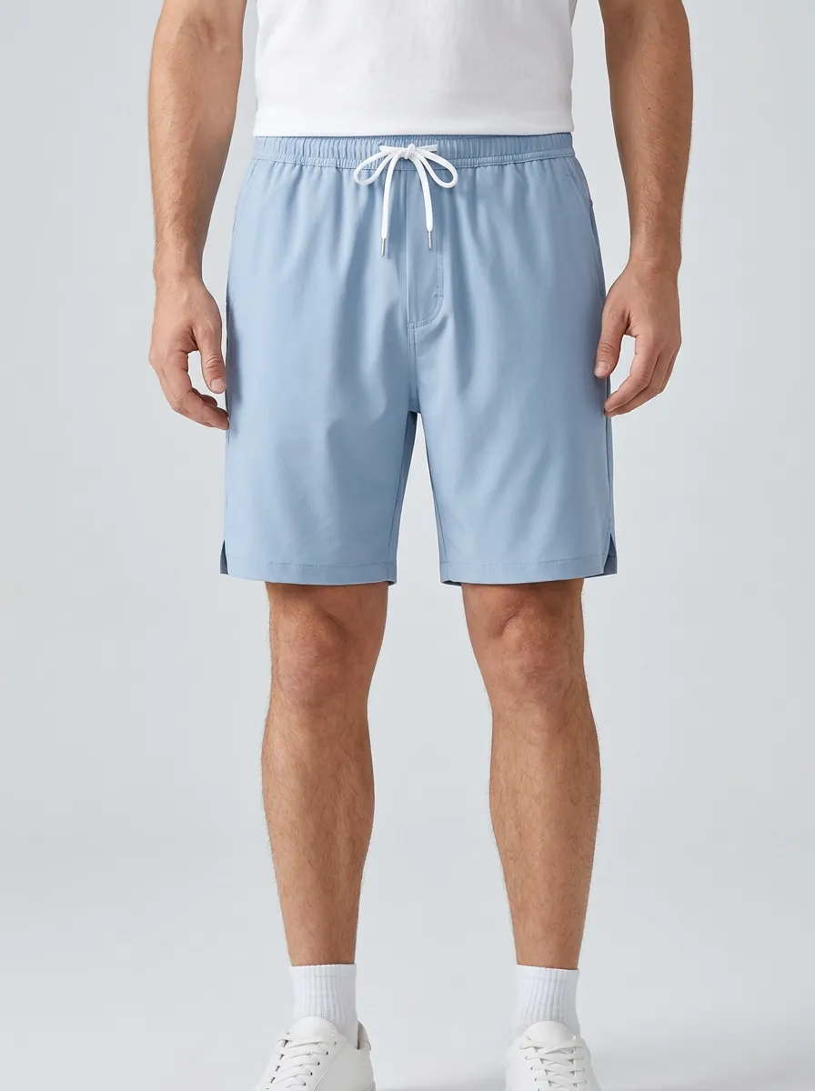 Easy-Wear Ice-Silk Elastic-Waist Stretch Shorts