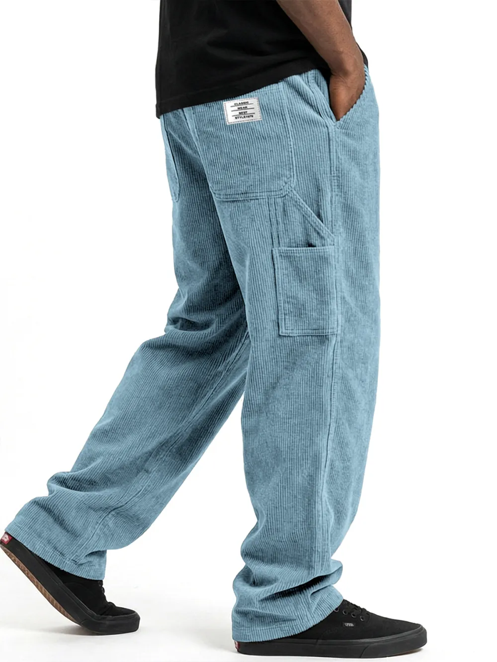 Layered Corduroy Pocket Pants