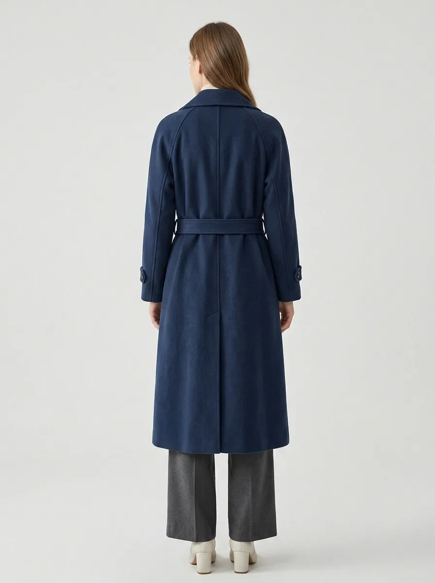 Women's Statement Belted Minimalist Long Trench Coat