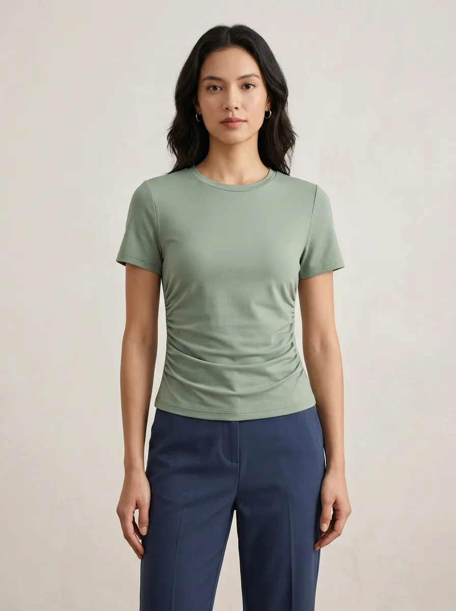Ruched Side-Ruched Ruched Fitted Fitted Top
