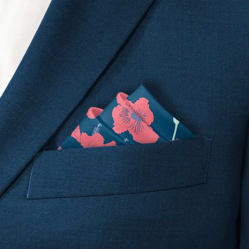 Clean Balanced Floral Pocket Square