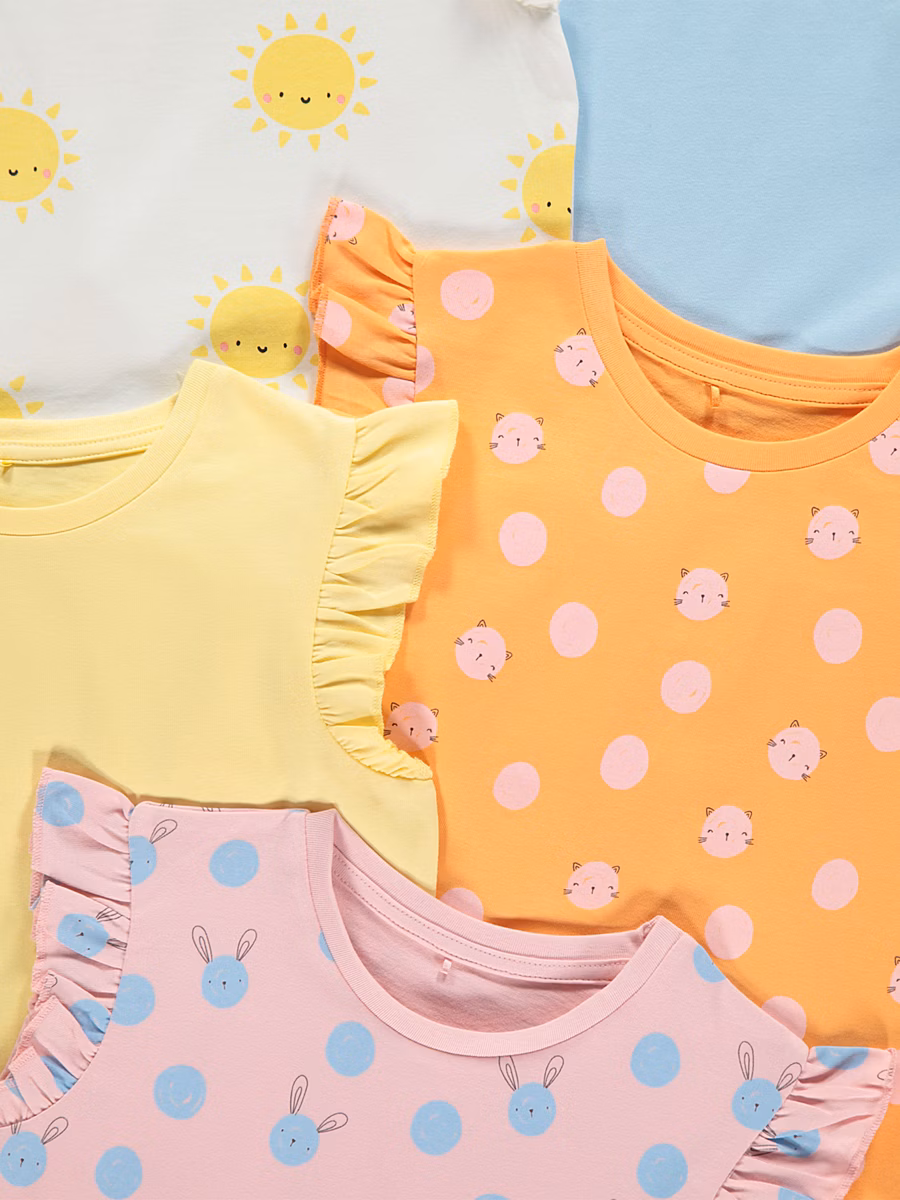 Bright Sleeveless Frill Peplum Tops 5 Pack detail 1