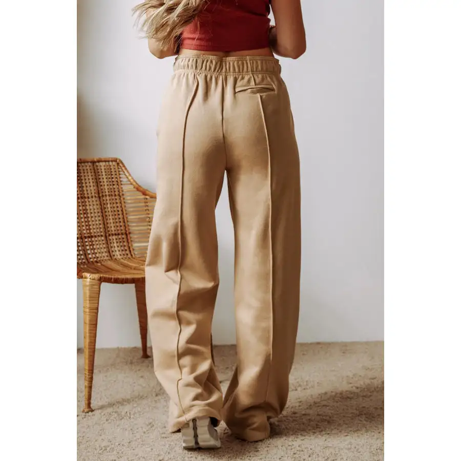 Classic Drawstring Wide Leg Pants with Pockets