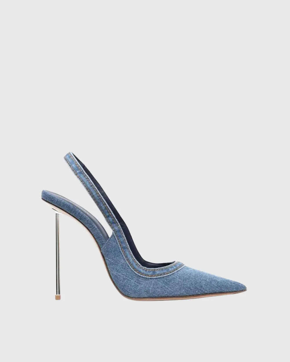 Denim Slingback Steel Heels