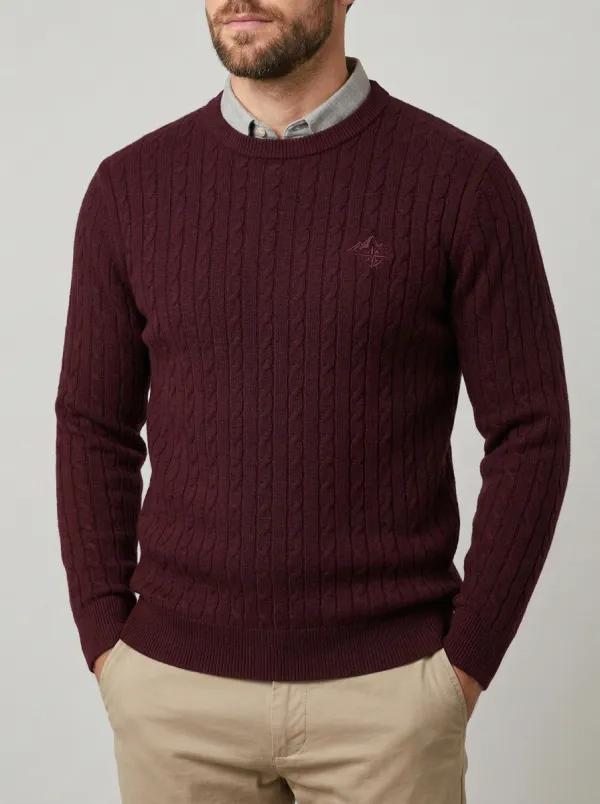 Men's Navy Mountain Adventure Embroidered Knit Sweater