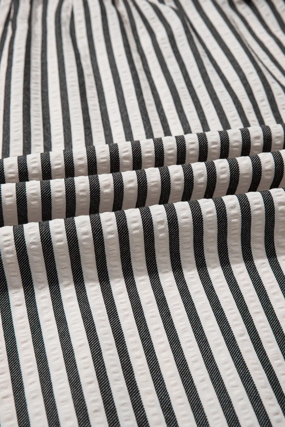 Striped Half Button Dress Casual