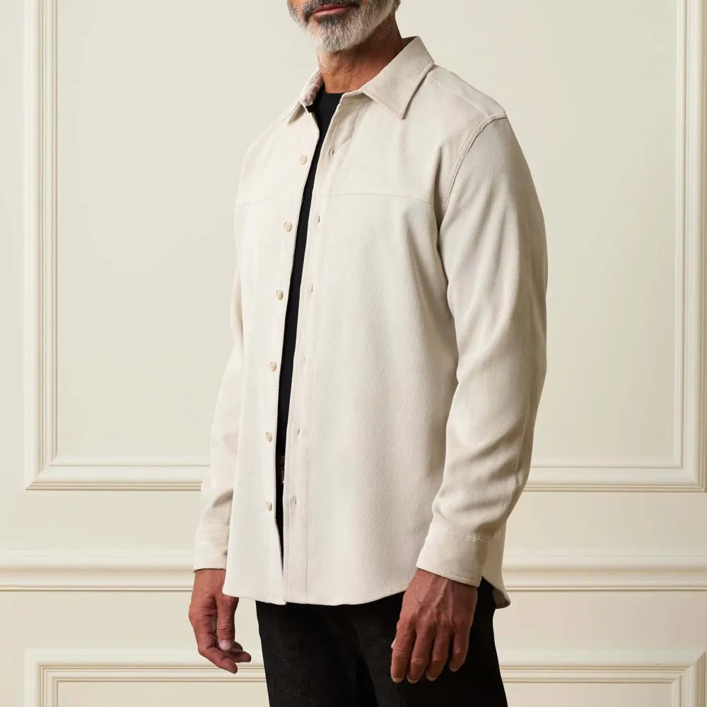 Men's Modern Regular Fit Corduroy Crewneck Shirt