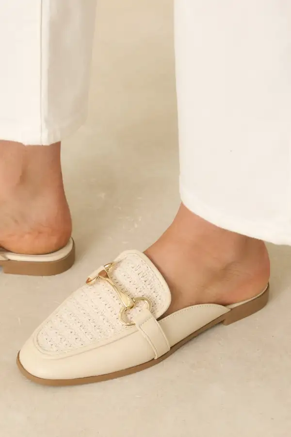 Easy Faux Leather Leather Mules